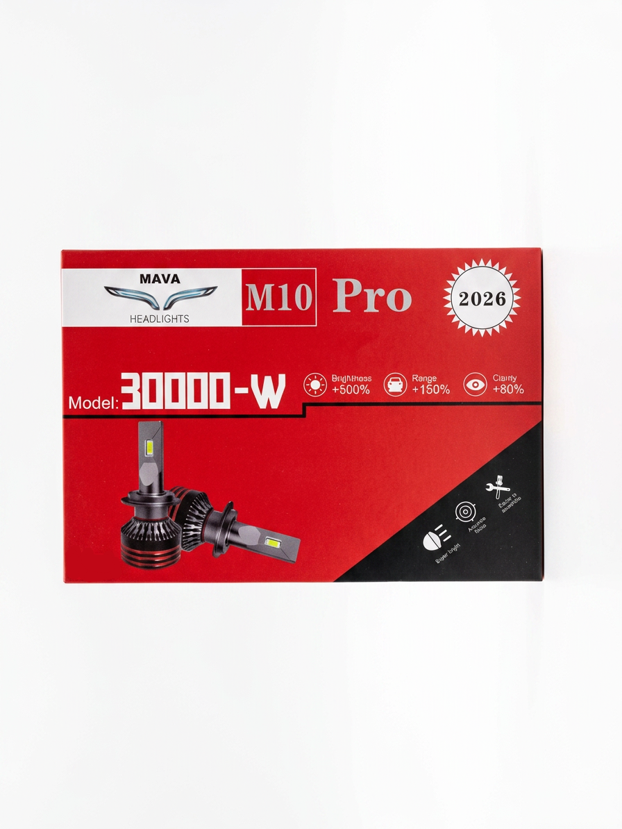 هدلایت M10 PRO یخی پایه H1/H3 ماوا اقساطی به همراه یه جفت لامپ SMD ژله ای رایگان